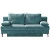 SCHLAFSOFA in Cord Türkis  - Türkis/Chromfarben, Design, Textil/Metall (194/91/90cm) - Novel