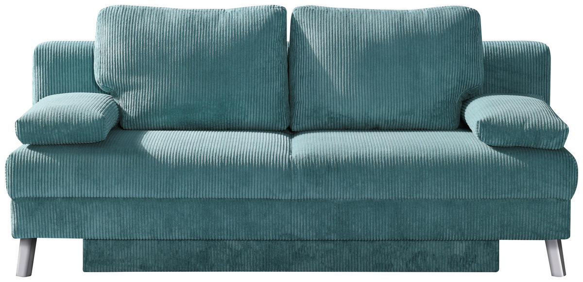 KANAPÉÁGY türkiz  - króm/türkiz, Design, textil/fém (194/91/90cm) - Novel