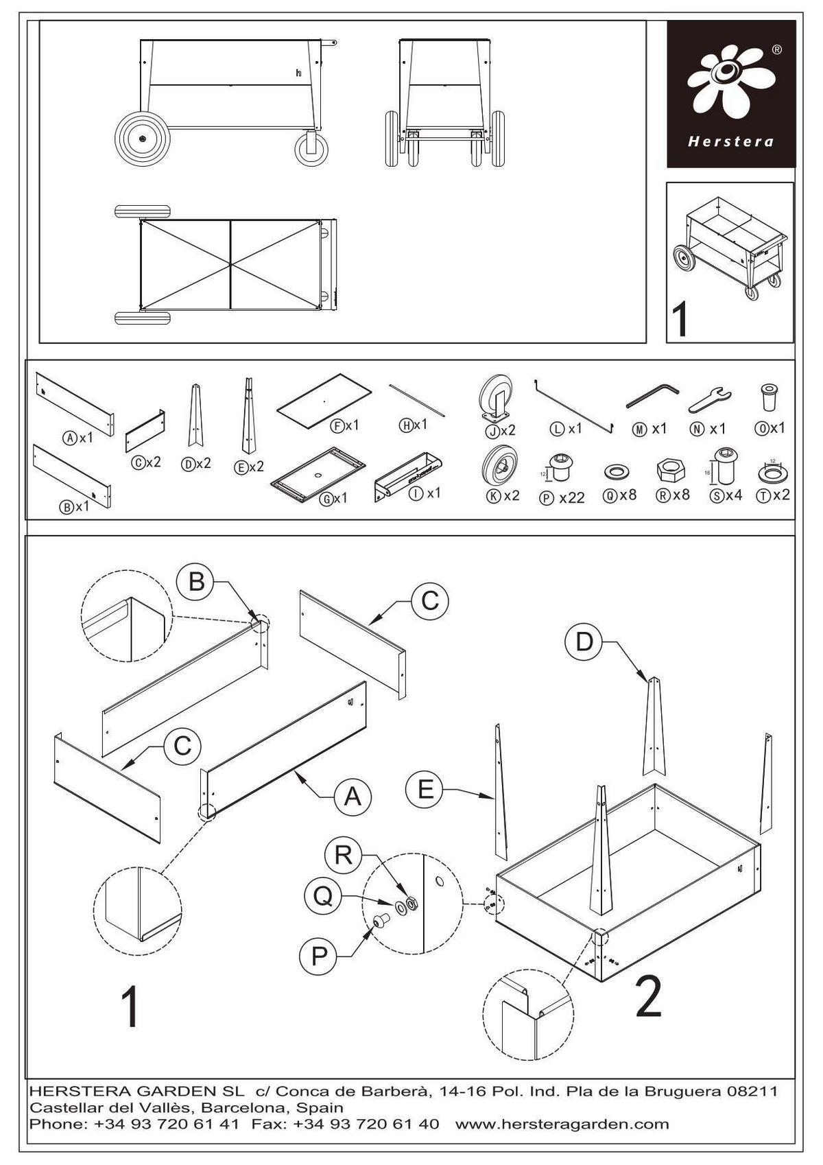 HOCHBEET  - Anthrazit, Basics, Metall (60/80/120cm) - Ambia Garden