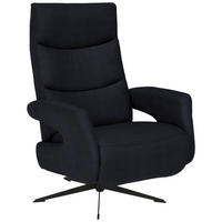 RELAXSESSEL Mikrofaser Relaxfunktion    - Schwarz, Design, Textil/Metall (75/106/89cm) - Welnova