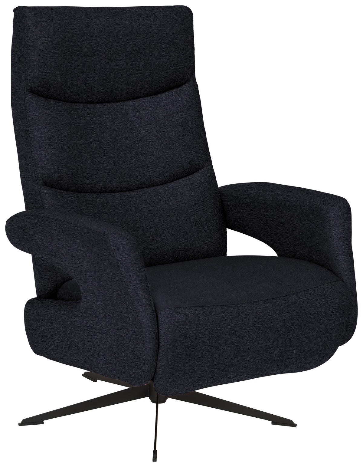 RELAXSESSEL Mikrofaser Relaxfunktion    - Schwarz, Design, Textil/Metall (75/106/89cm) - Welnova