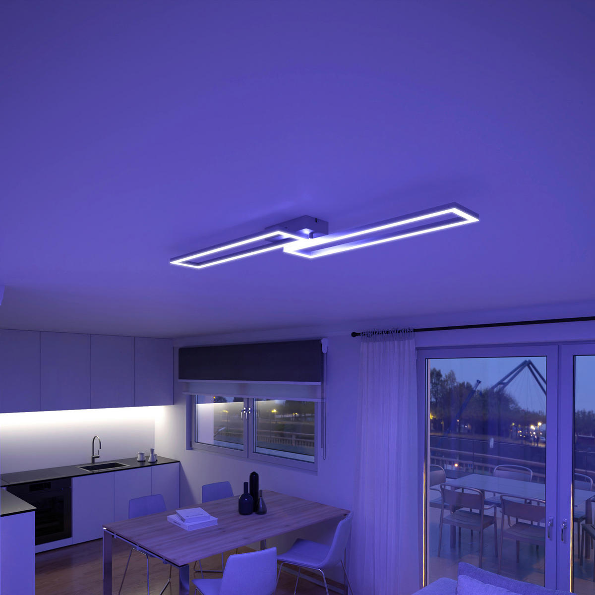 LED-DECKENLEUCHTE  24,4/7,8/110 cm   - Silberfarben, Design, Metall (24,4/7,8/110cm) - Tint