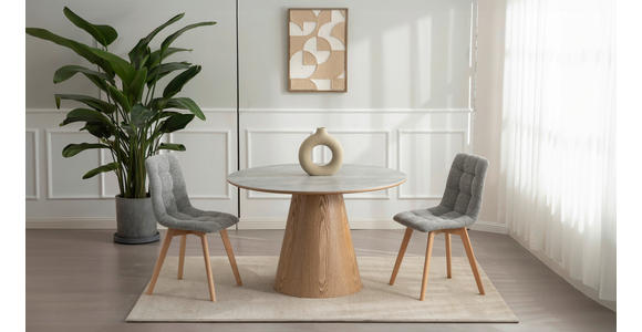 STUHL  Stoffauswahl Leinenoptik  - Naturfarben/Grau, Design, Holz/Textil (45/89/53cm) - Carryhome