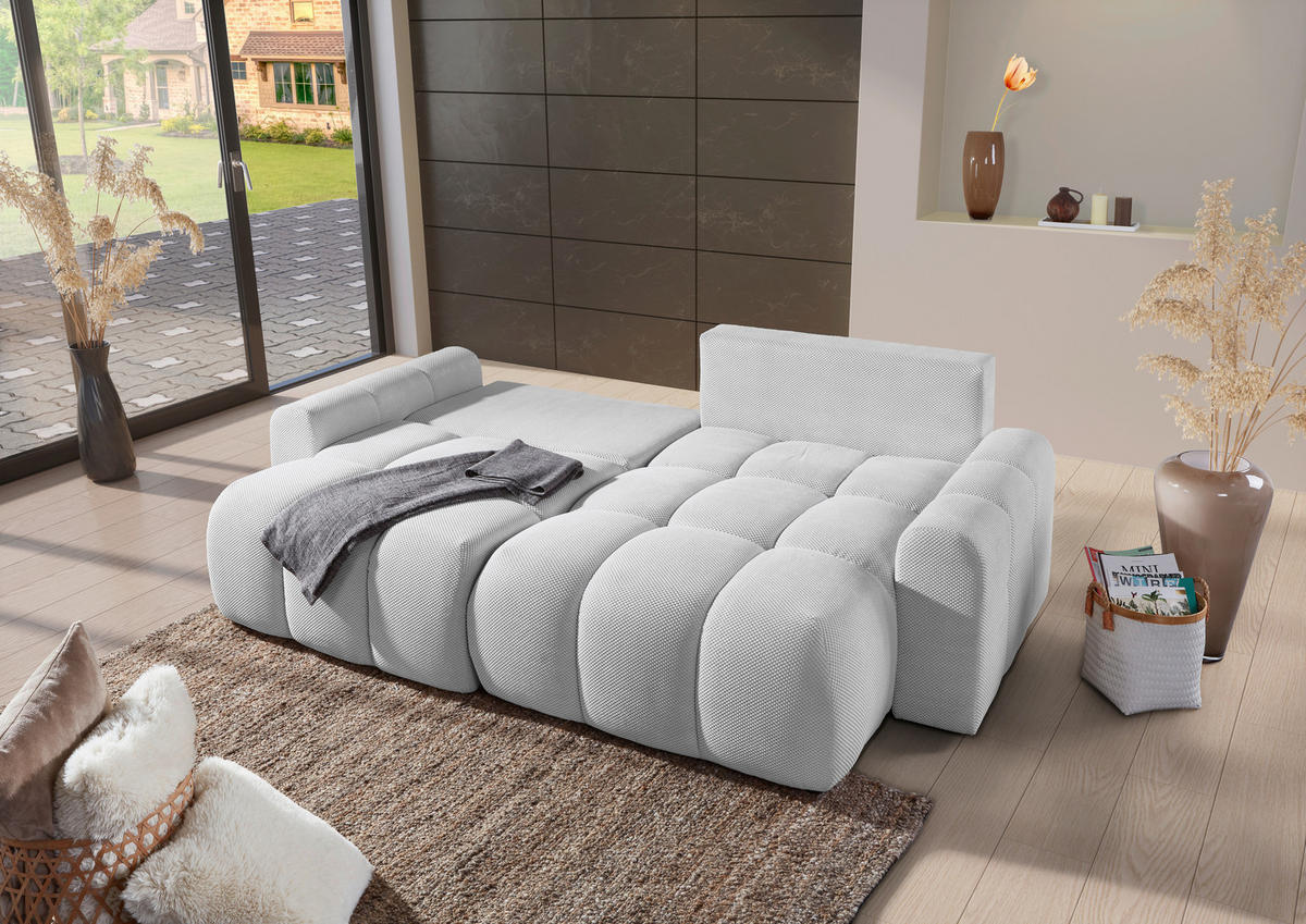 ROHOVÁ SEDACIA SÚPRAVA, textil, svetlosivá - čierna/svetlosivá, Konventionell, textil/plast (256/157cm) - Carryhome