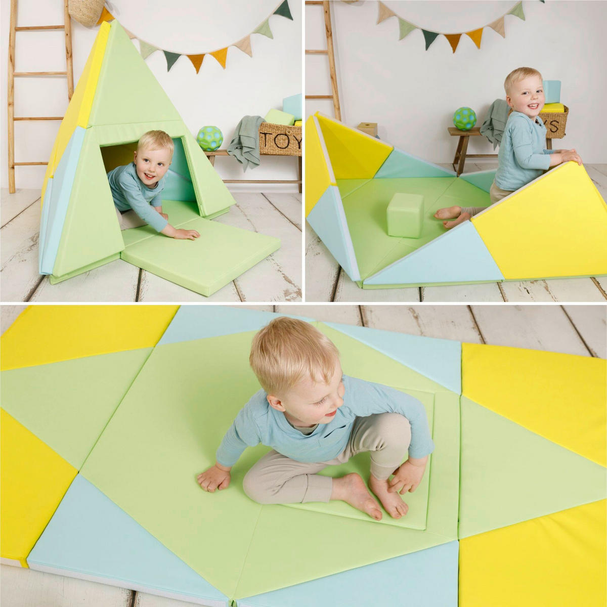 SPIELMATTE 3-in-1 faltbare Spielmatte  - Multicolor, Basics, Kunststoff/Textil (182 cmcm) - alldoro