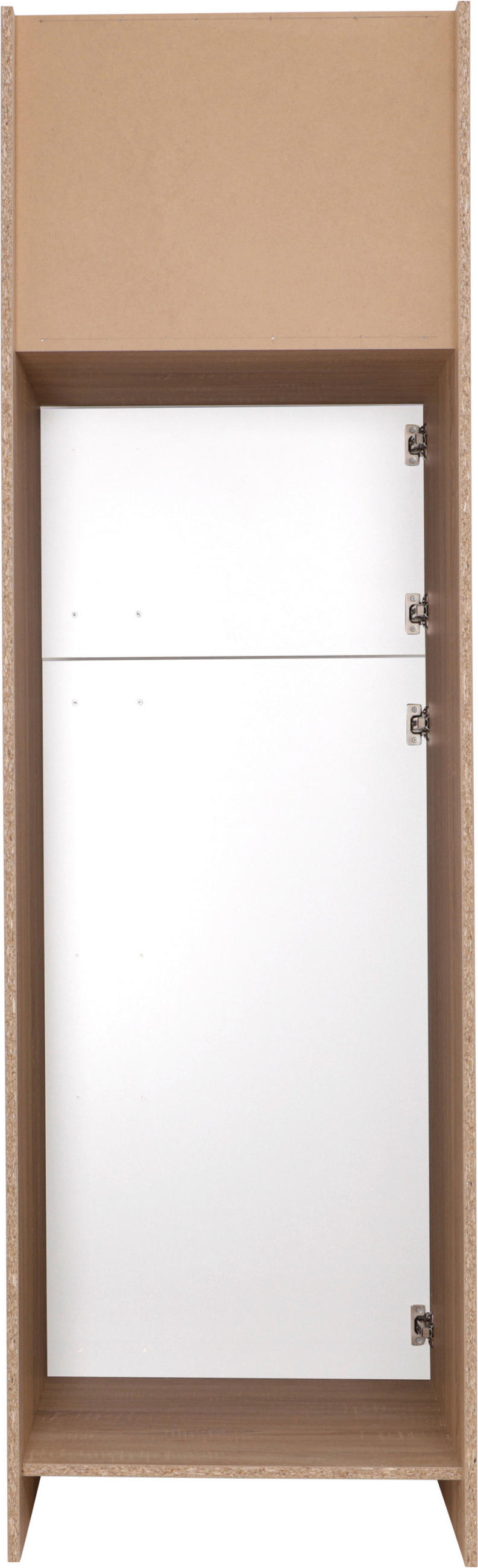 GERÄTEUMBAUSCHRANK 60/200/60 cm  in Weiß, Eichefarben  - Eichefarben/Silberfarben, Basics, Holzwerkstoff/Metall (60/200/60cm) - Respekta