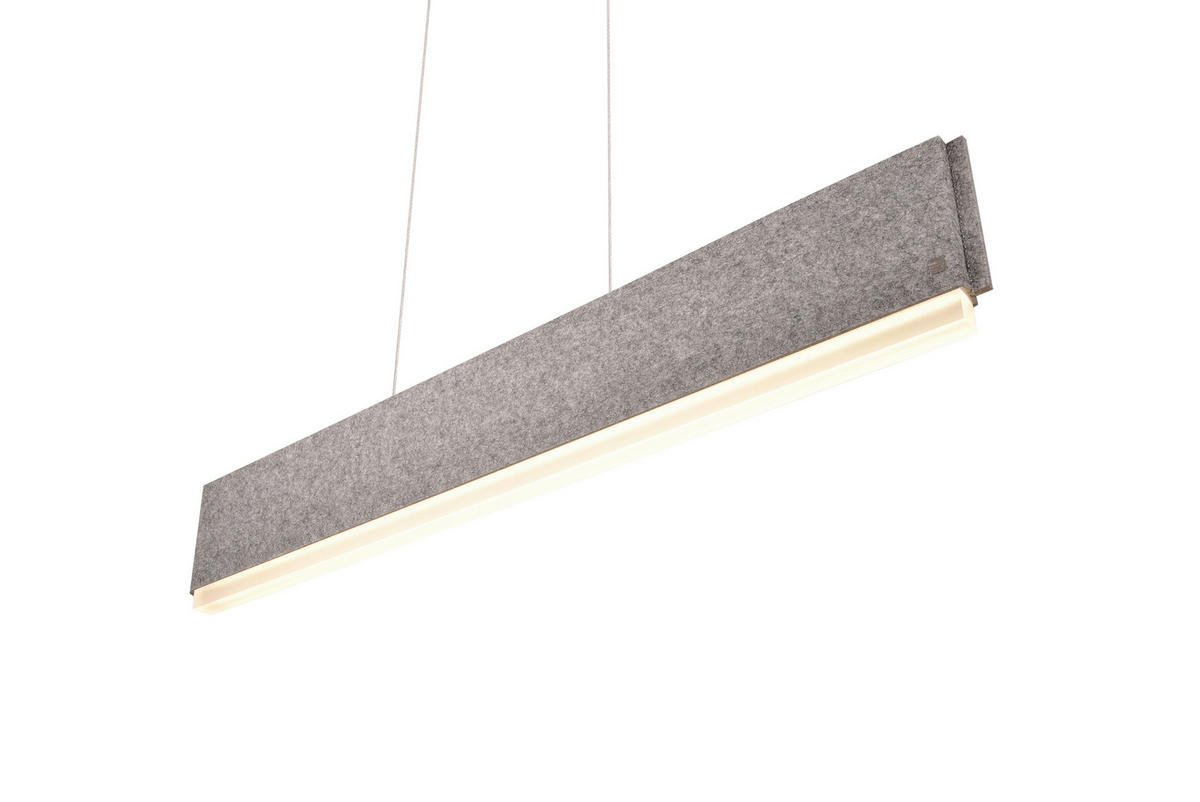 LED-HÄNGELEUCHTE 115/8,5/160 cm  - Grau/Nickelfarben, Design, Textil/Metall (115/8,5/160cm) - Cinque