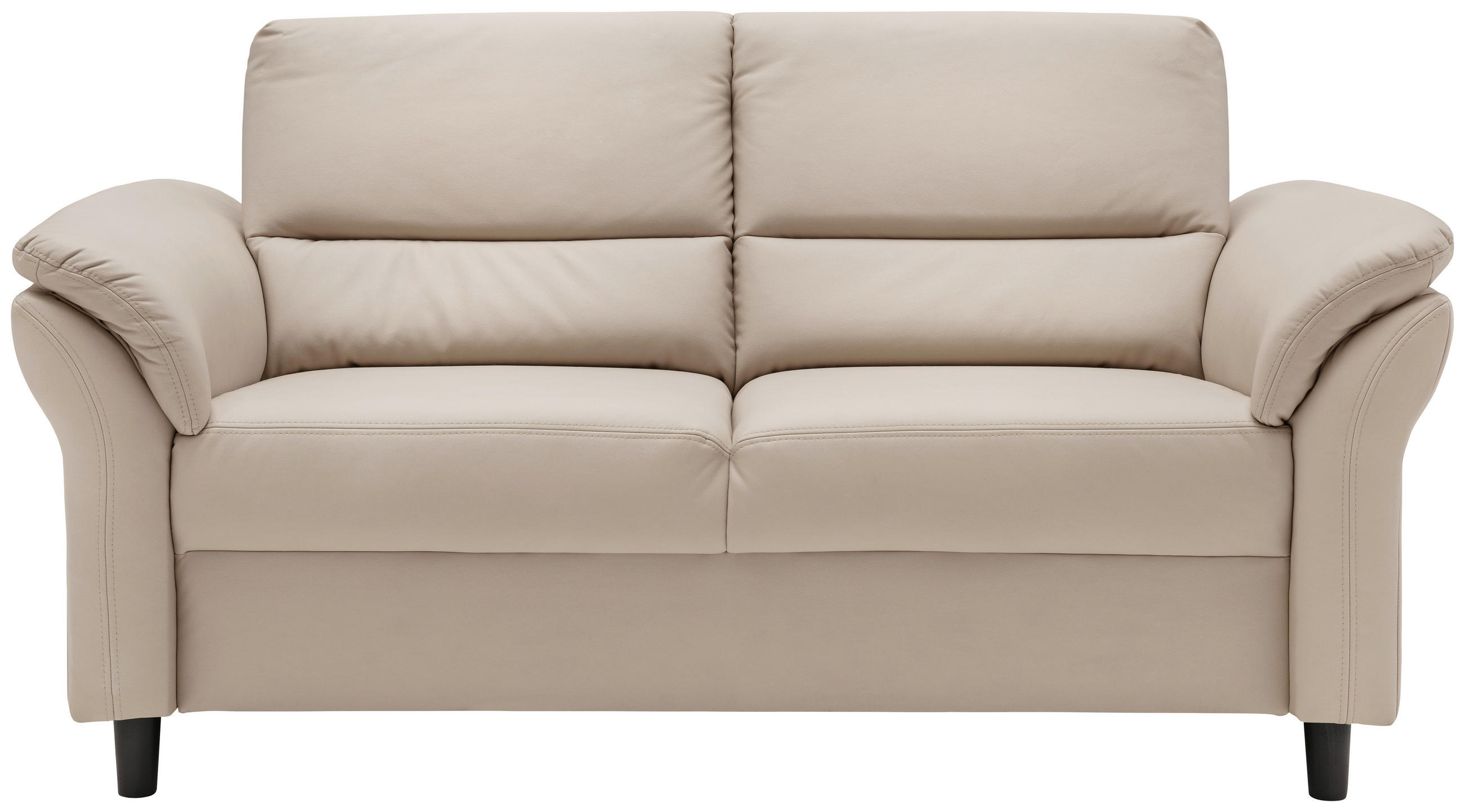 3-SITZER-SOFA Lederlook Beige  - Beige/Schwarz, MODERN, Holz/Textil (192/90/89cm) - Livetastic