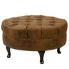 HOCKER in Textil Cognac  - Cognac/Braun, Design, Holz/Textil (80/45/80cm) - Livetastic