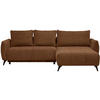 ECKSOFA inkl. Funktionen Rostfarben Struktur, Plüsch  - Rostfarben/Schwarz, Design, Textil/Metall (287/197cm) - Stylife