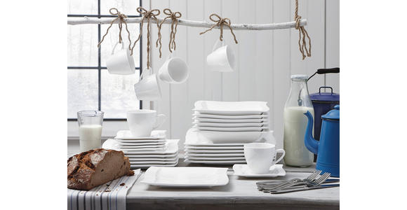 KAFFEESERVICE Weiß Swing 18-teilig  - Weiß, Basics, Keramik - Novel