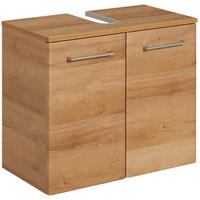 WASCHBECKENUNTERSCHRANK 60/53/33 cm  - Chromfarben/Eichefarben, KONVENTIONELL, Holzwerkstoff/Metall (60/53/33cm) - Xora