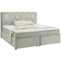 BOXSPRINGBETT 180/200 cm  in Weiß  - Schwarz/Weiß, Design, Kunststoff/Textil (180/200cm) - Xora