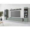 WOHNWAND Vera 4-teilig  in Grün   - Grau/Grün, Trend, Glas/Holzwerkstoff (240/130/33cm)