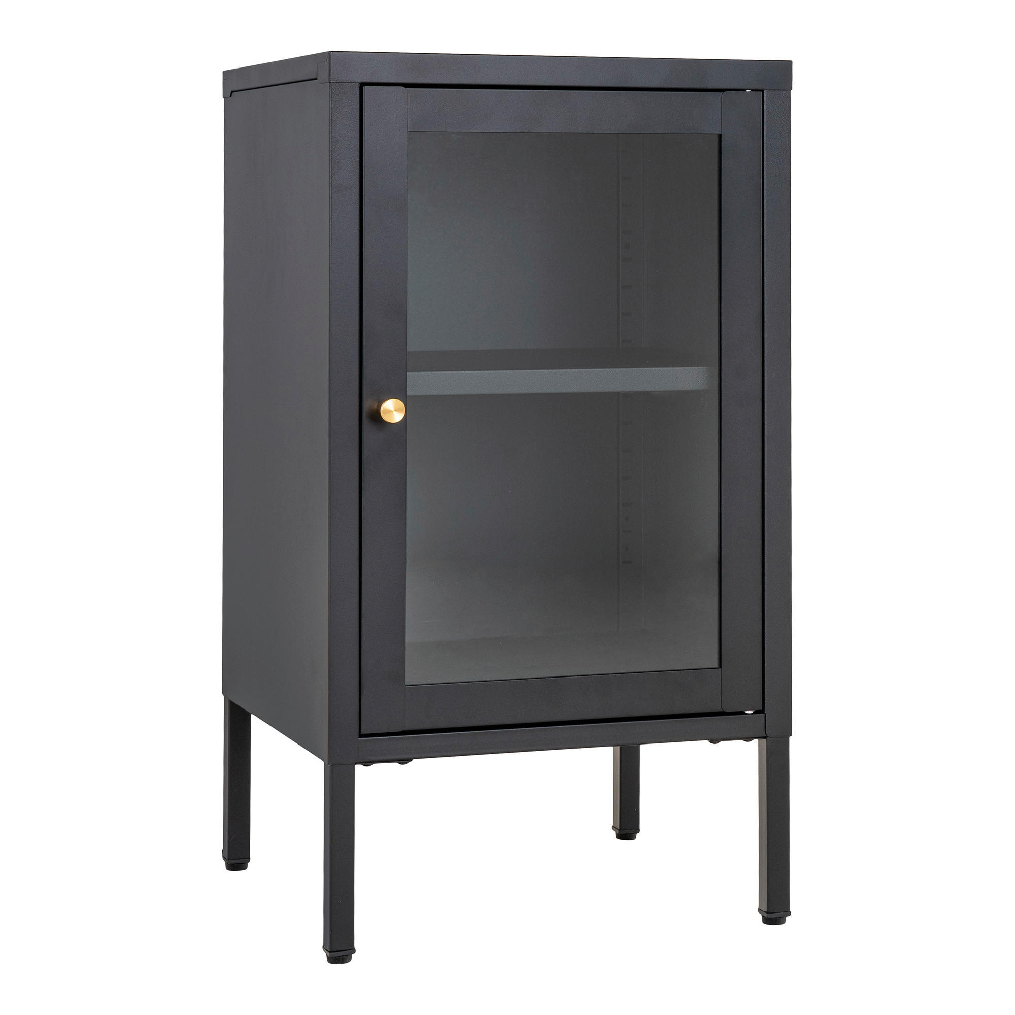KOMMODE DALBY, 38/70/35 cm,  - Messingfarben/Schwarz, Design, Glas/Metall (38/70/35cm) - MID.YOU
