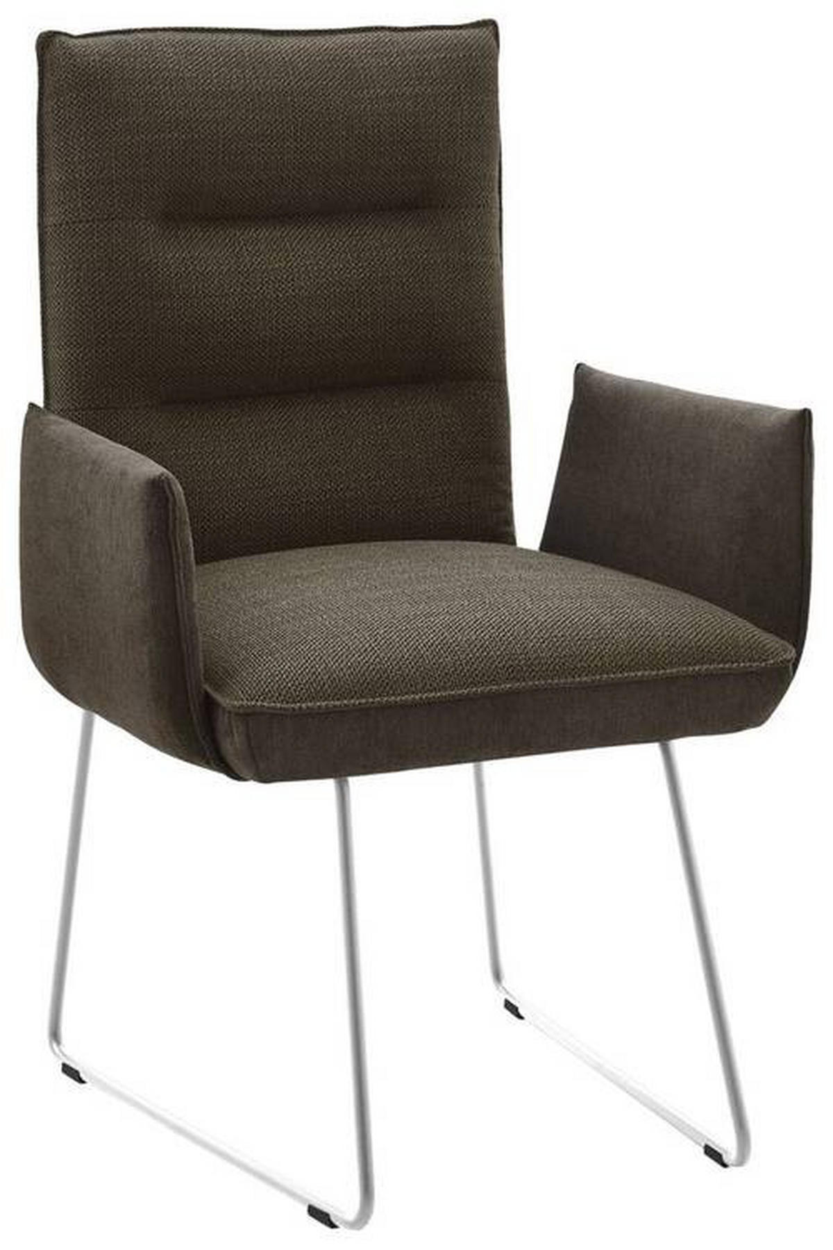 ARMLEHNSTUHL  in Stahl Flachgewebe  - Edelstahlfarben/Braun, Design, Textil/Metall (59/93/59cm) - Dieter Knoll