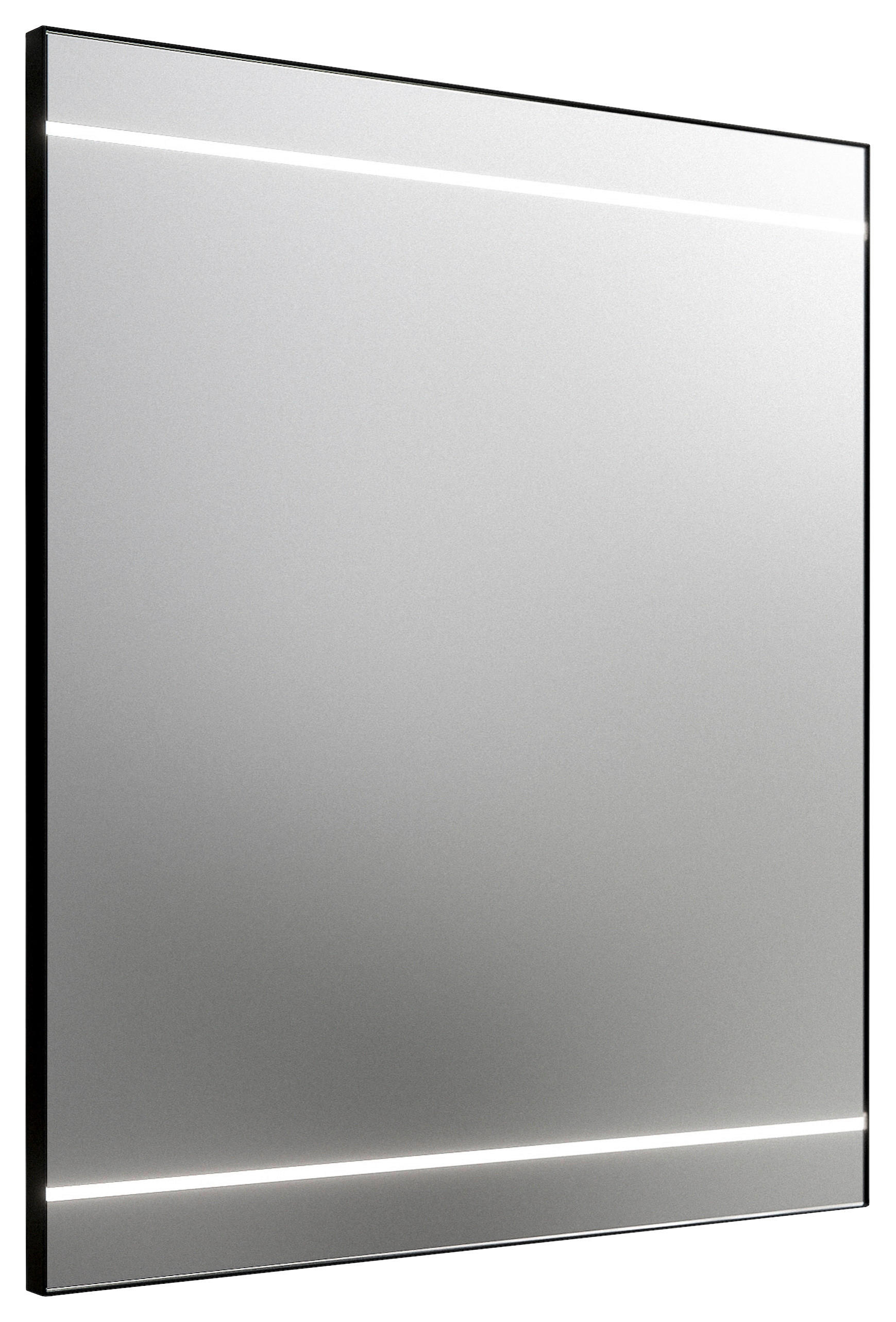 BADEZIMMERSPIEGEL 60/70/3,2 cm  - Silberfarben/Schwarz, Design, Glas/Holzwerkstoff (60/70/3,2cm) - Sadena