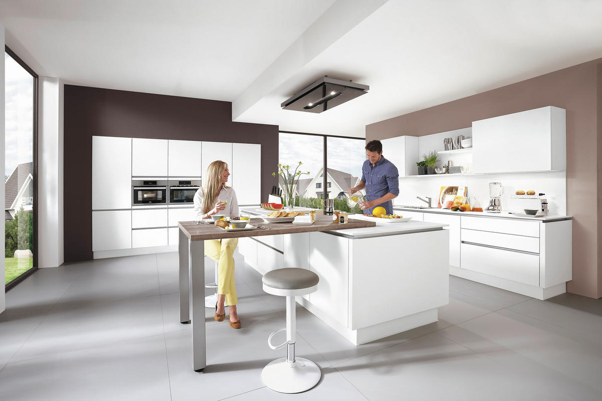 EINBAUKÜCHE 615  - Weiß, Design, Holzwerkstoff - Celina