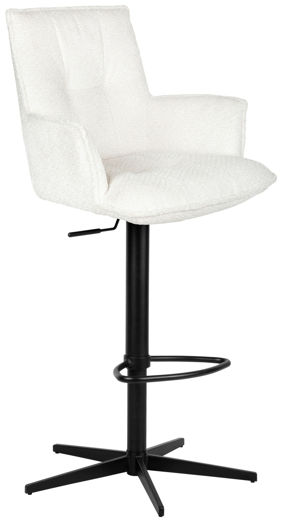 BARHOCKER in Metall, Textil Creme, Schwarz  - Creme/Schwarz, Design, Textil/Metall (56/103-120/55cm) - Niels Andersson