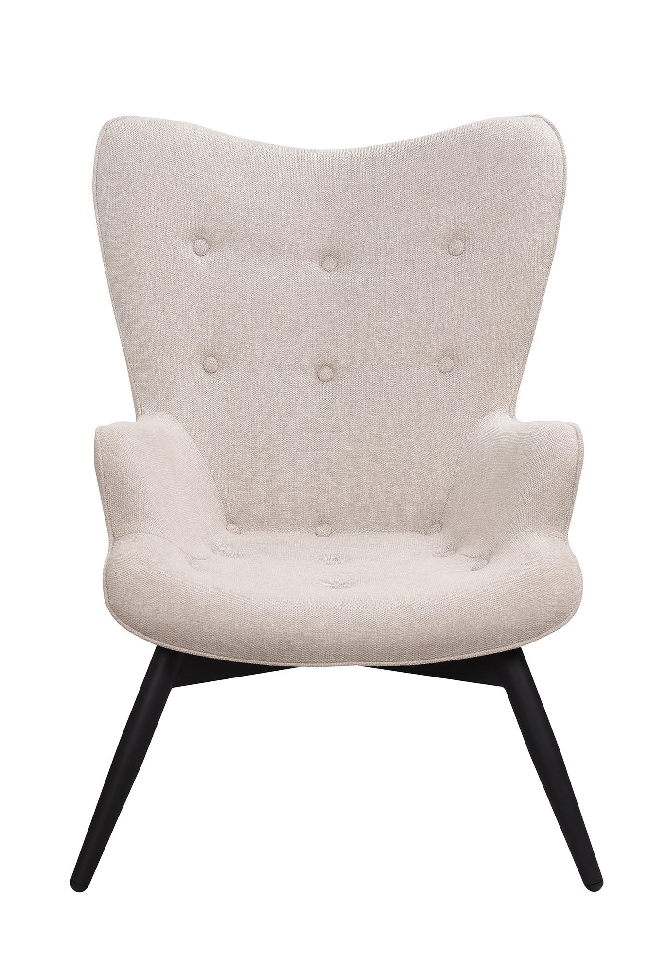 SESSEL in Struktur Beige  - Beige/Schwarz, MODERN, Textil/Metall (80/92/99cm) - Livetastic