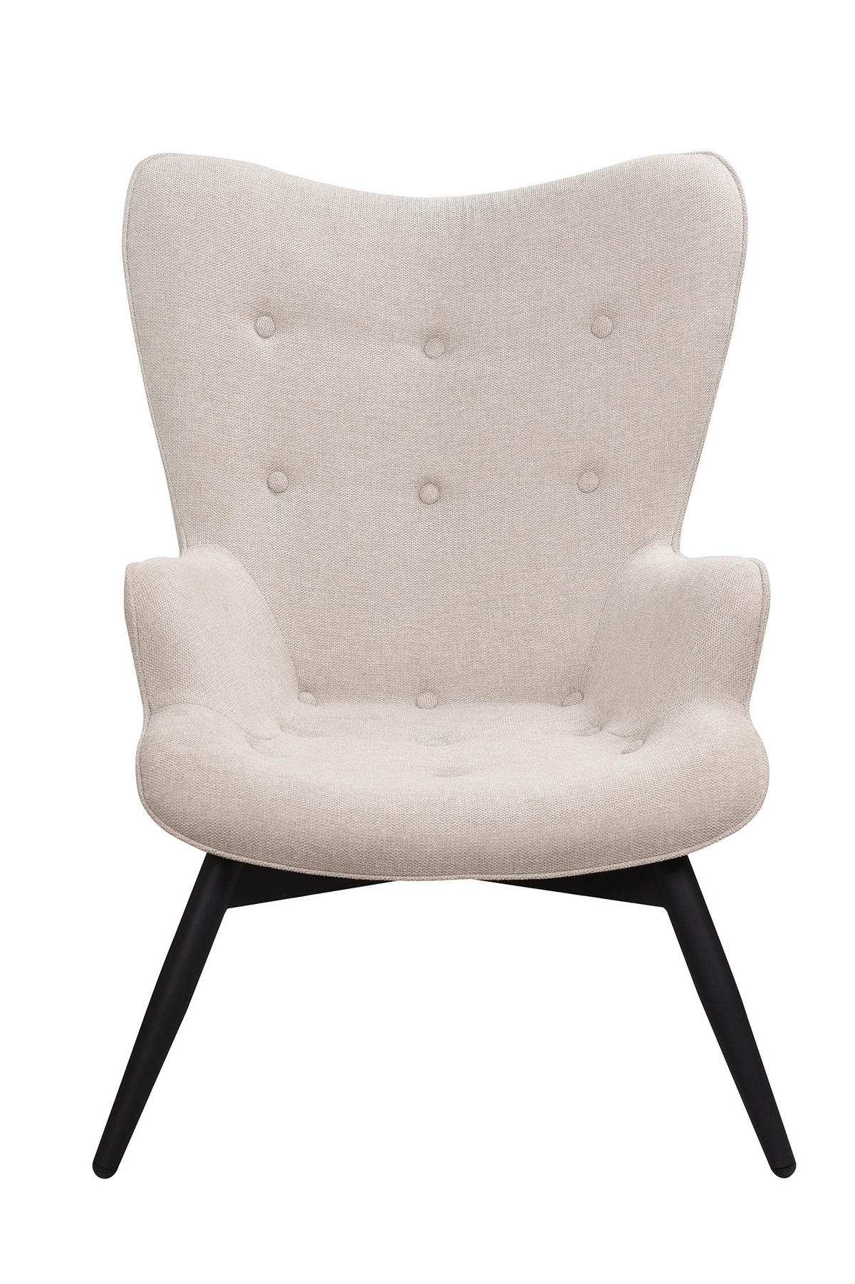 SESSEL in Struktur Beige  - Beige/Schwarz, MODERN, Textil/Metall (80/92/99cm) - Livetastic