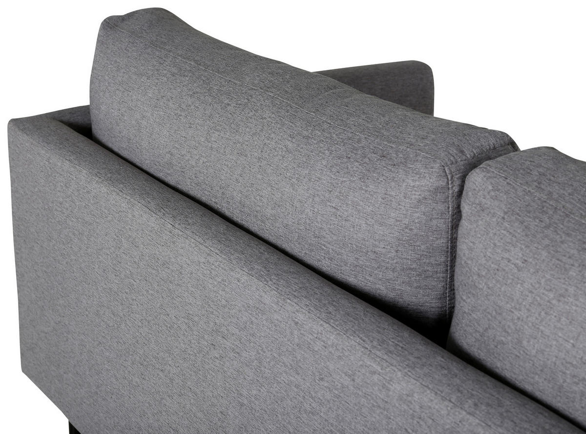 2-SITZER-SOFA in Textilgeflecht Grau, Schwarz  - Schwarz/Grau, Design, Textil/Metall (180/78/80cm) - Livetastic
