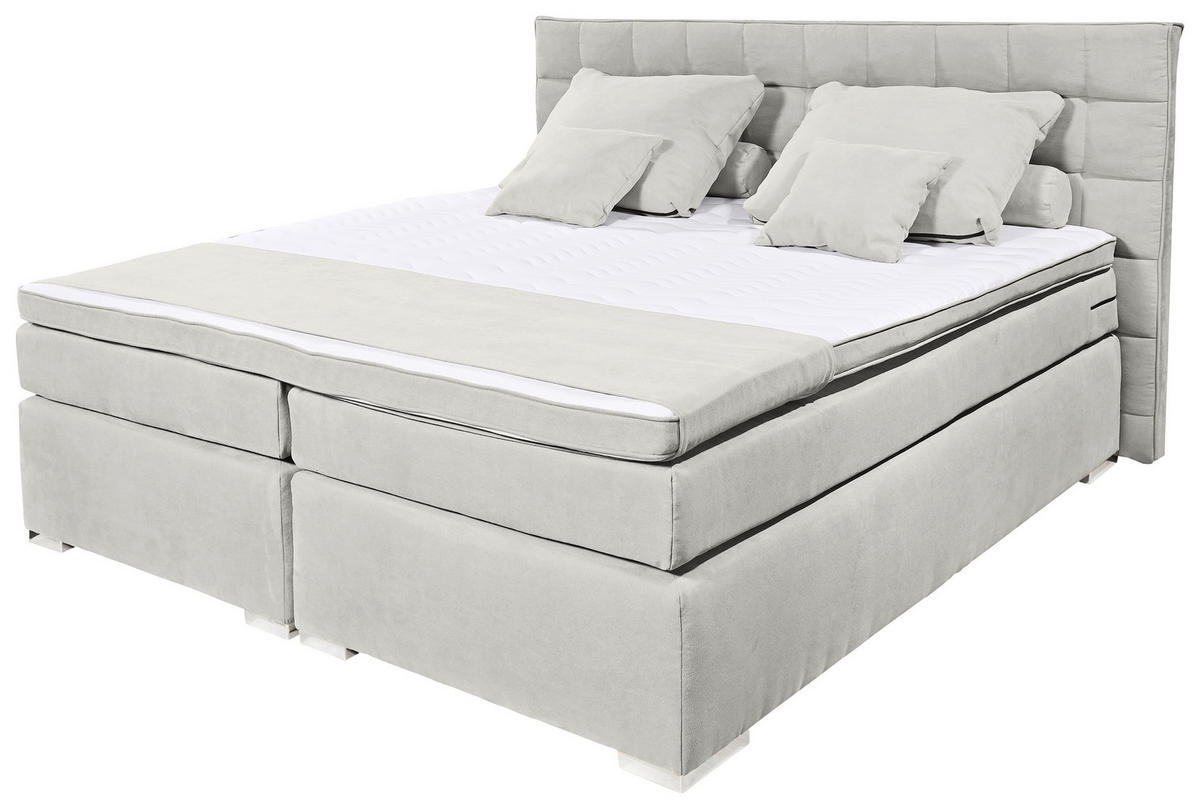 BOXSPRING-ÁGY 180/200 cm  szürke  - ezüst/fekete, Modern, faalapú anyag/textil (180/200cm) - Hom`in