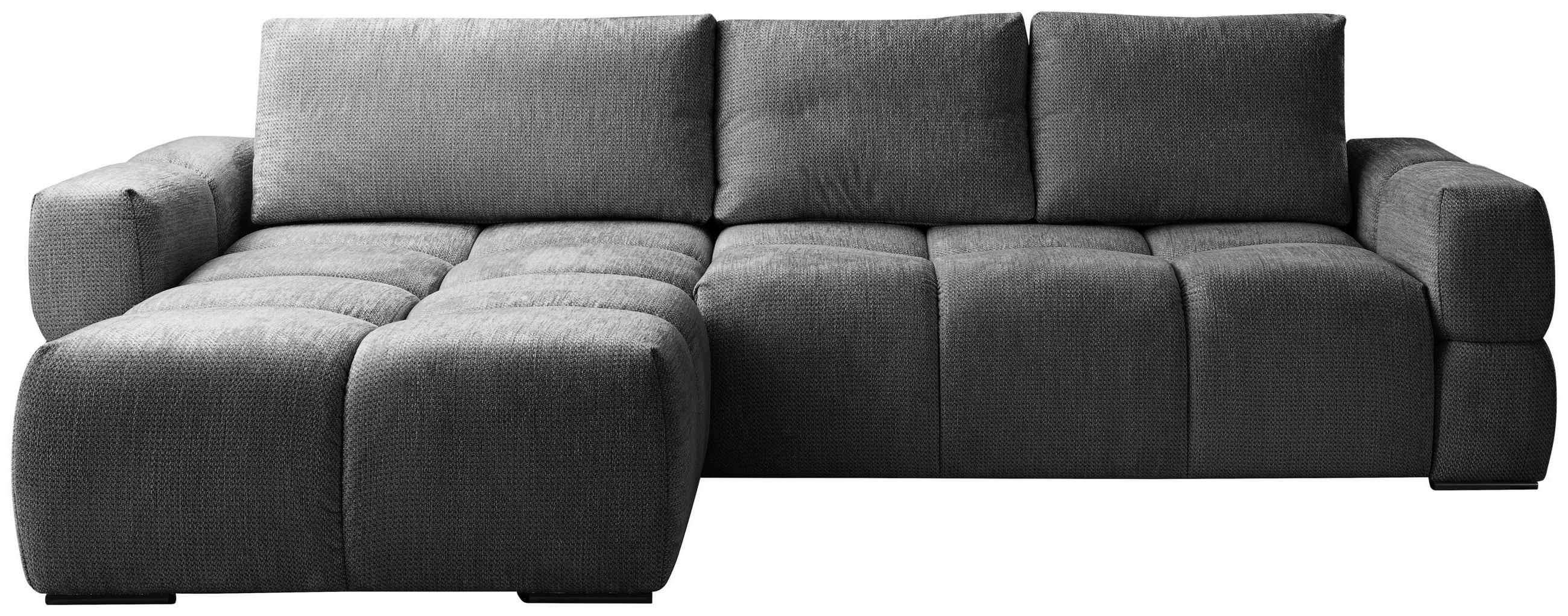 ECKSOFA Kaschmir  - Anthrazit/Schwarz, Design, Textil/Metall (173/299cm) - Stylife