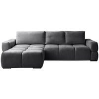 ECKSOFA Anthrazit Chenille  - Anthrazit/Schwarz, Design, Textil/Metall (173/299cm) - Stylife