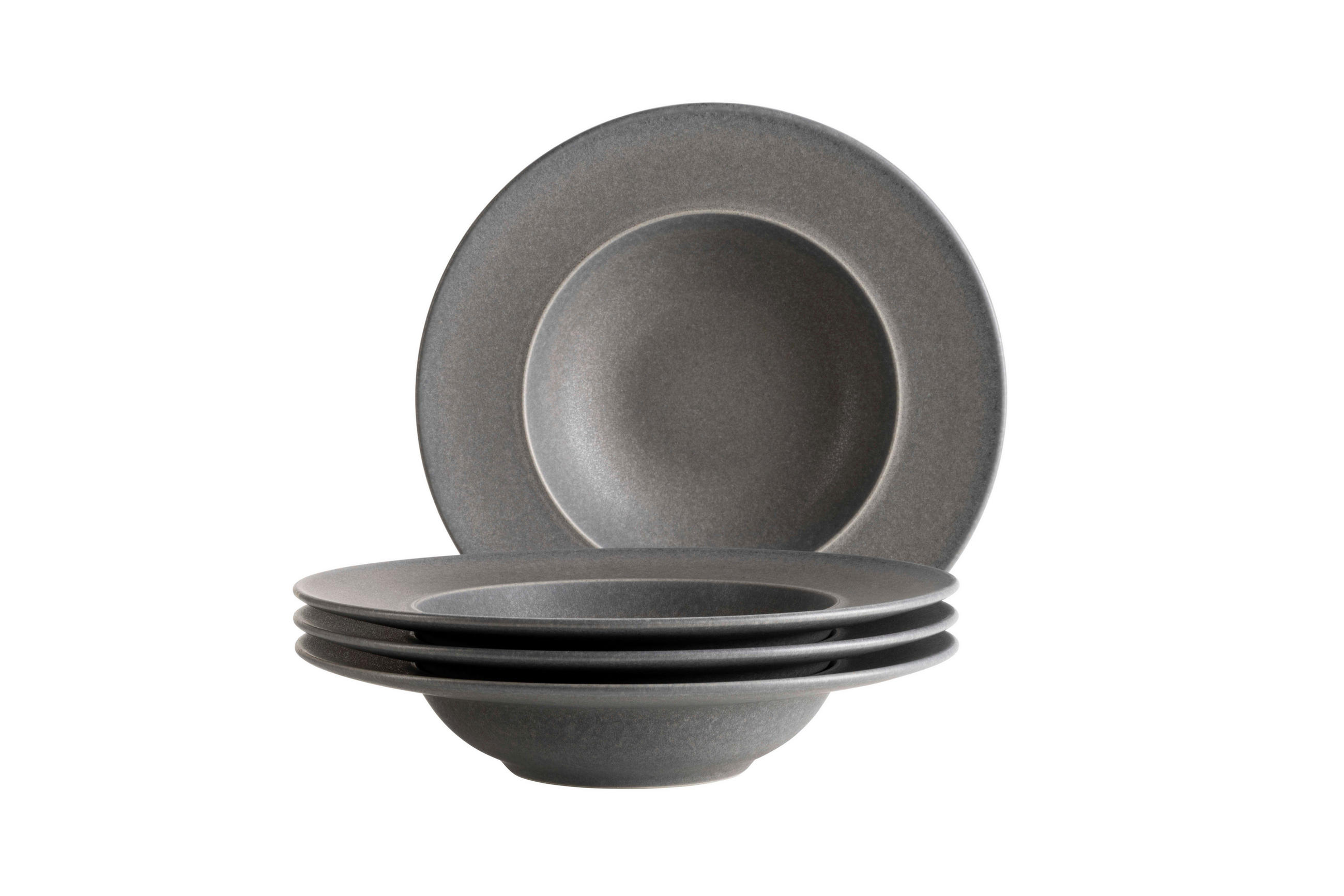 PASTATELLERSET Steinzeug 4-teilig Unico  - Anthrazit, Basics, Keramik - Mäser