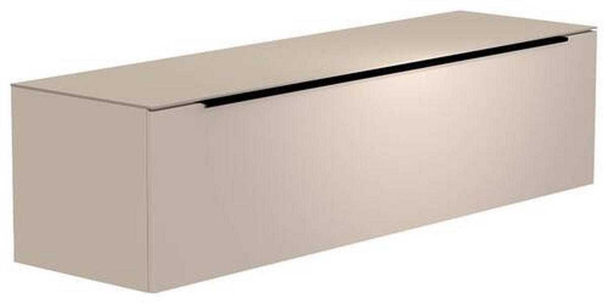 LOWBOARD  in 160/41/45 cm  - Sandfarben/Schwarz, Design, Glas/Holzwerkstoff (160/41/45cm) - Moderano