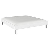 BETT 200/200 cm  in Weiss   - Weiss/Alufarben, Design, Holzwerkstoff/Metall (200/200cm) - Carryhome
