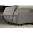 ECKSOFA Taupe Flachgewebe Rücken echt, Kopfteilverstellung, Sitztiefenverstellung  - Taupe/Schwarz, KONVENTIONELL, Textil/Metall (175/272cm) - Carryhome