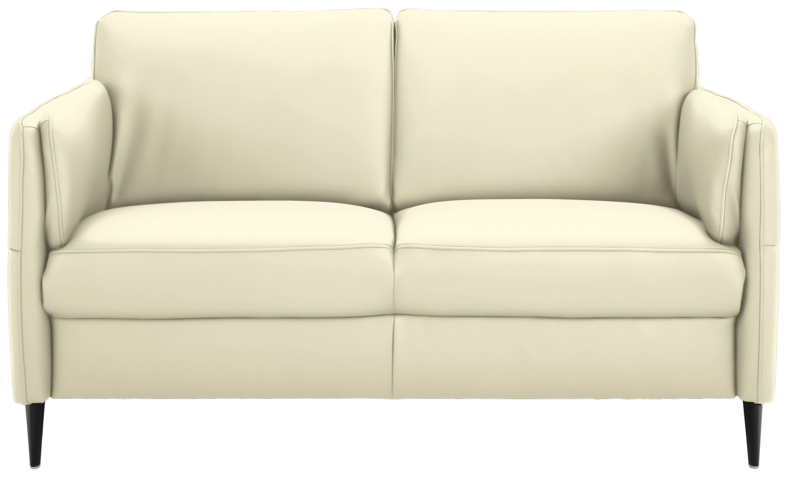 2,5-SITZER in Echtleder Weiss  - Weiss/Schwarz, Design, Leder/Metall (164/84/99cm) - Dieter Knoll