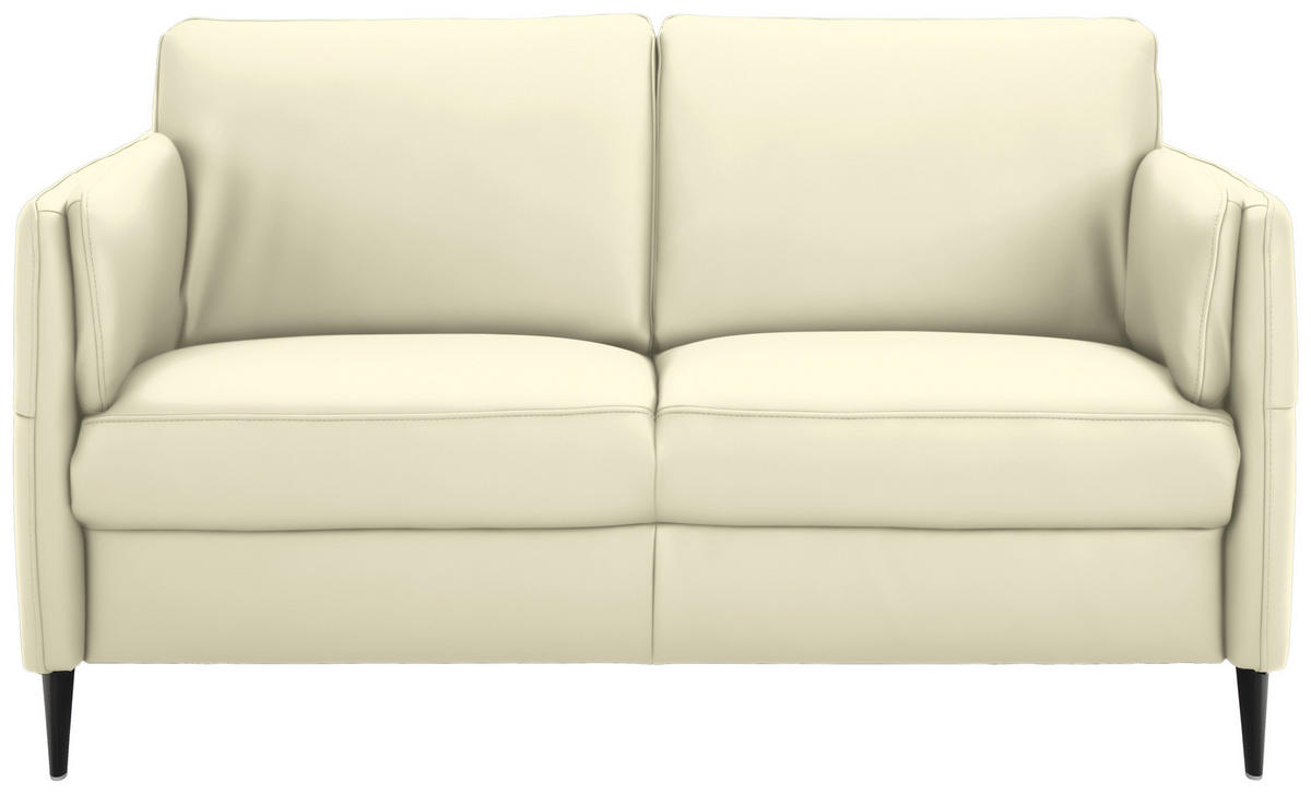 2,5-SITZER in Echtleder Weiss  - Weiss/Schwarz, Design, Leder/Metall (164/84/99cm) - Dieter Knoll