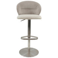 BARHOCKER Struktur Beige Edelstahl Sitzfläche 360° drehbar  - Edelstahlfarben/Beige, MODERN, Textil/Metall (56/85-111/51cm) - MID.YOU