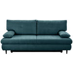 SCHLAFSOFA Chenille Petrol  - Petrol/Schwarz, KONVENTIONELL, Holz/Textil (212/97/105cm) - Carryhome