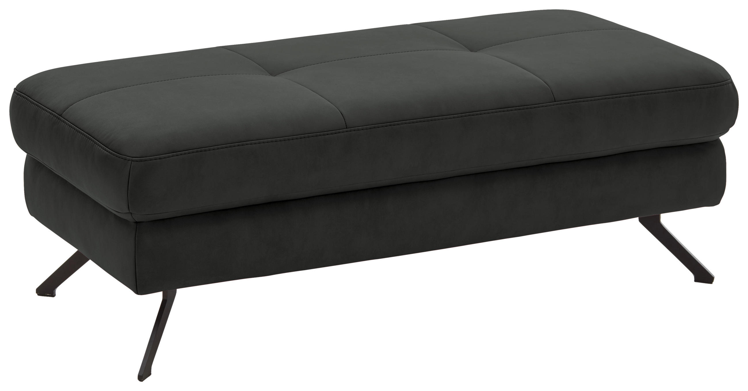 HOCKER in Textil Dunkelgrau  - Dunkelgrau/Schwarz, Design, Textil/Metall (130/47/65cm) - Beldomo System