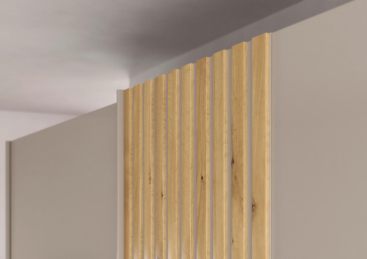 SCHWEBETÜRENSCHRANK  in Eichefarben, Fango  - Fango/Eichefarben, Design, Glas/Holzwerkstoff (262/223/68cm) - Novel