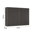 SCHWEBETÜRENSCHRANK 316/223/68 cm 4-türig Graphitfarben  - Chromfarben/Graphitfarben, Design, Holzwerkstoff/Metall (316/223/68cm) - Novel