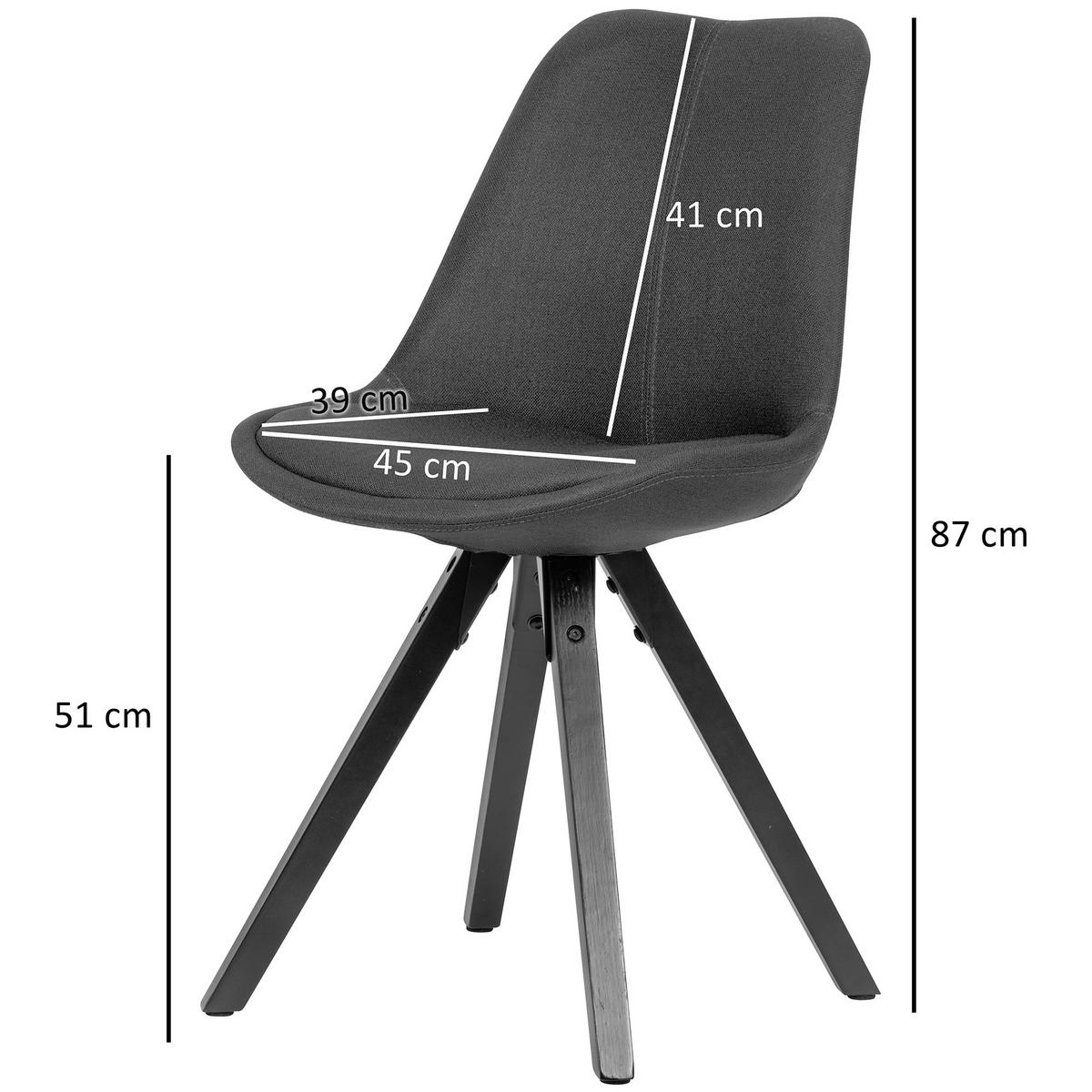 SET STOLICA  antracit  tekstil      - crna/antracit, Moderno, tekstil/drvo (49/87cm) - MID.YOU