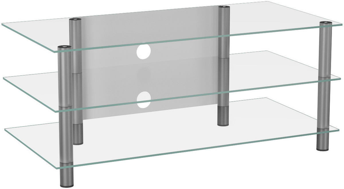 Phonotisch in Klar/ - Klar/Silberfarben, Konventionell, Glas/Metall (110/45/42cm) - MID.YOU