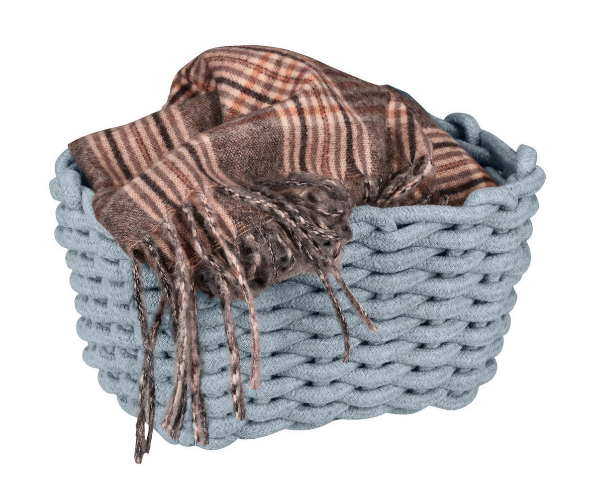 AUFBEWAHRUNGSKÖRBCHEN     - Hellgrau, Basics, Naturmaterialien/Textil (25/18/15cm) - Wenko