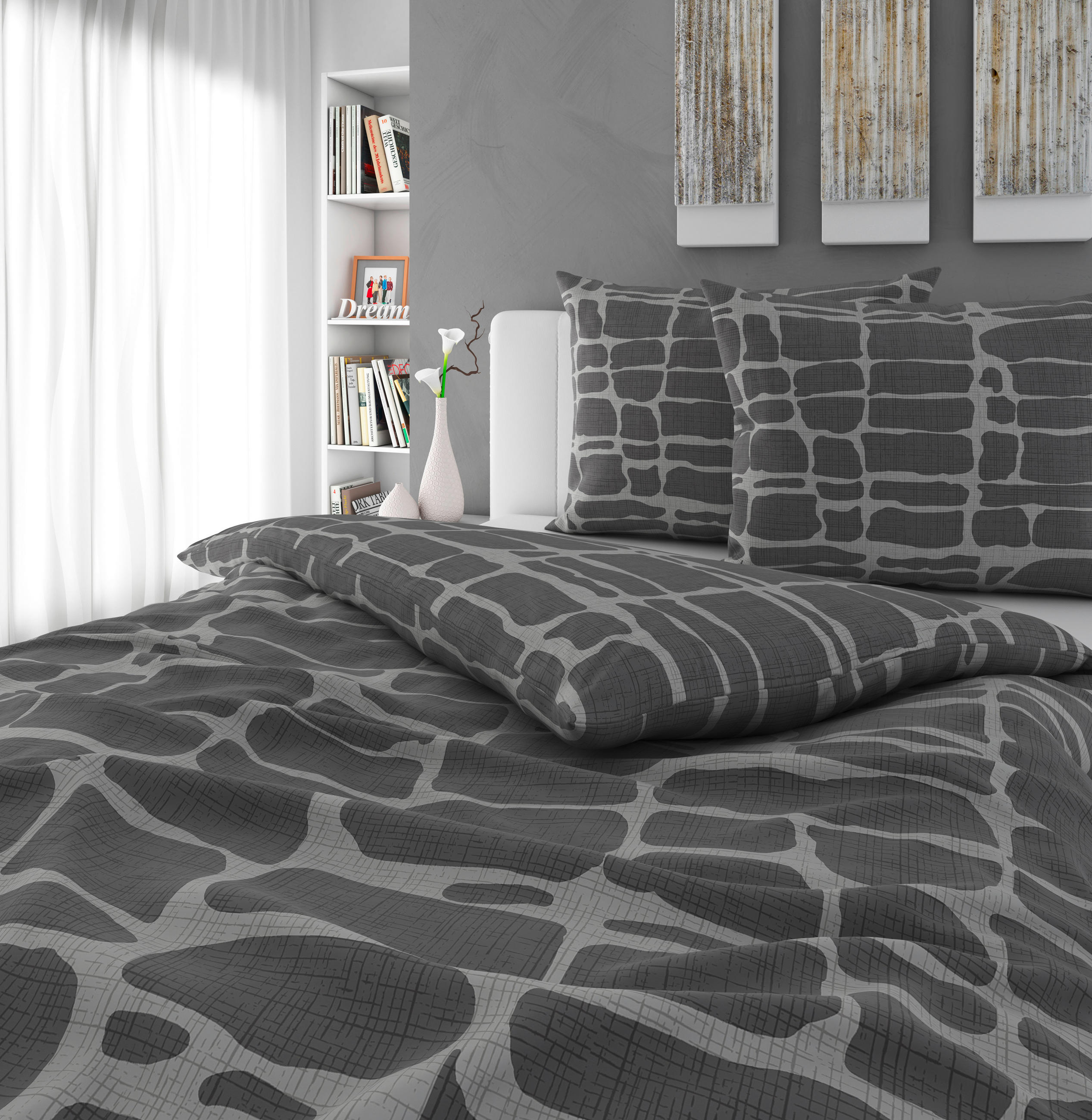 POSTELJINA 200/200 cm CREST - antracit, Konvencionalno, tekstil (200/200cm) - Esposa