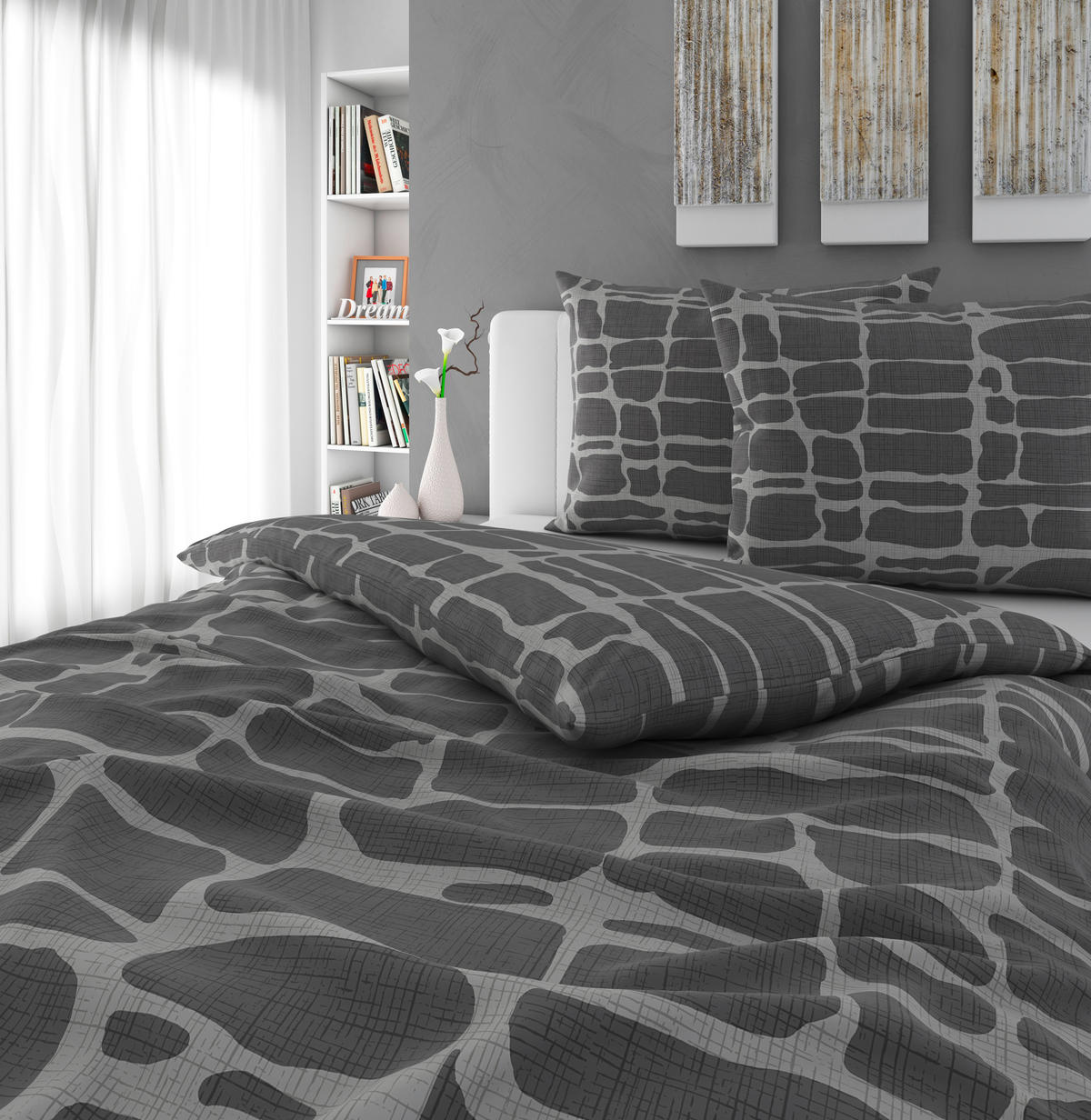 POSTELJINA CREST 200/200 cm renforcé tkanina antracit  - antracit, Konvencionalno, tekstil (200/200cm) - Esposa