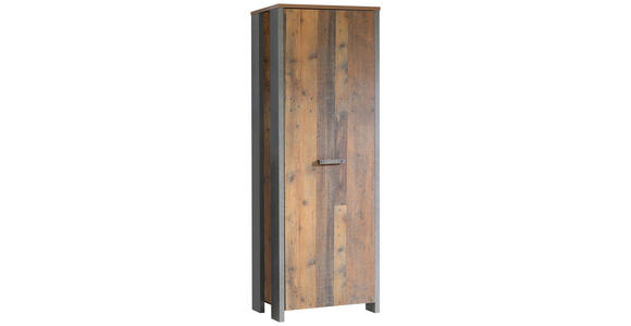 GARDEROBENSCHRANK  in 67/201,5/41,6 cm  - Dunkelgrau/Messingfarben, Trend, Holzwerkstoff/Kunststoff (67/201,5/41,6cm) - Carryhome