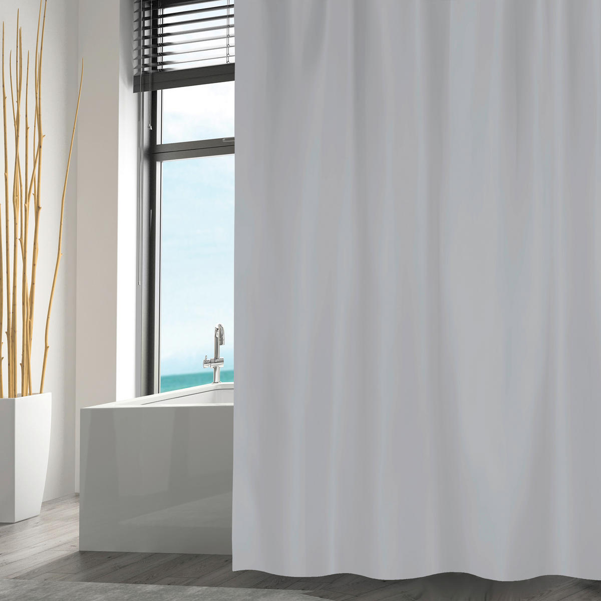 DUSCHVORHANG 180/200 cm  - Grau, Basics, Textil (180/200cm) - MSV