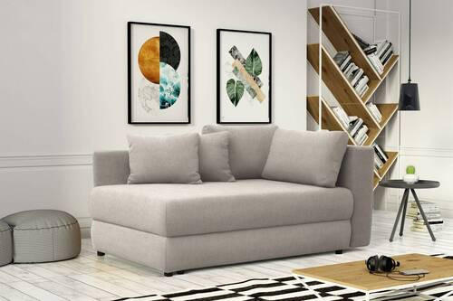 RÉCAMIERE Beige Flachgewebe  - Beige/Schwarz, Design, Kunststoff/Textil (171/71-88/93cm) - Cantus