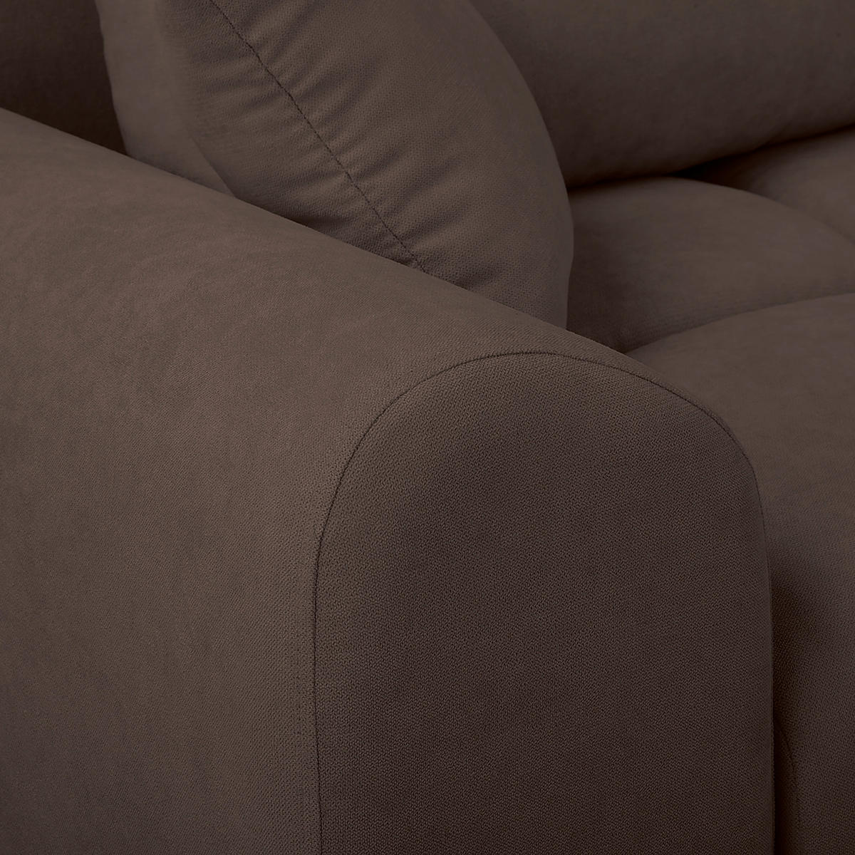 ECKSOFA in Mikrofaser Braun  - Silberfarben/Braun, Design, Textil/Metall (256/175cm) - Livetastic