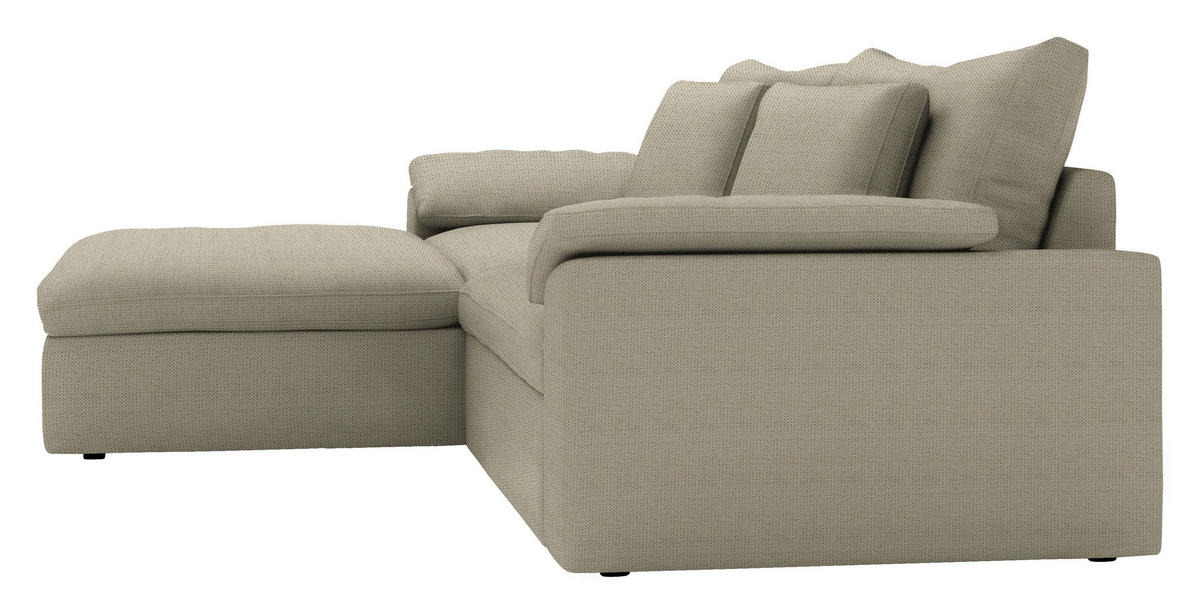 ECKSOFA  Chenille Beige  - Beige/Schwarz, Modern, Kunststoff/Textil (198/306cm) - Carryhome